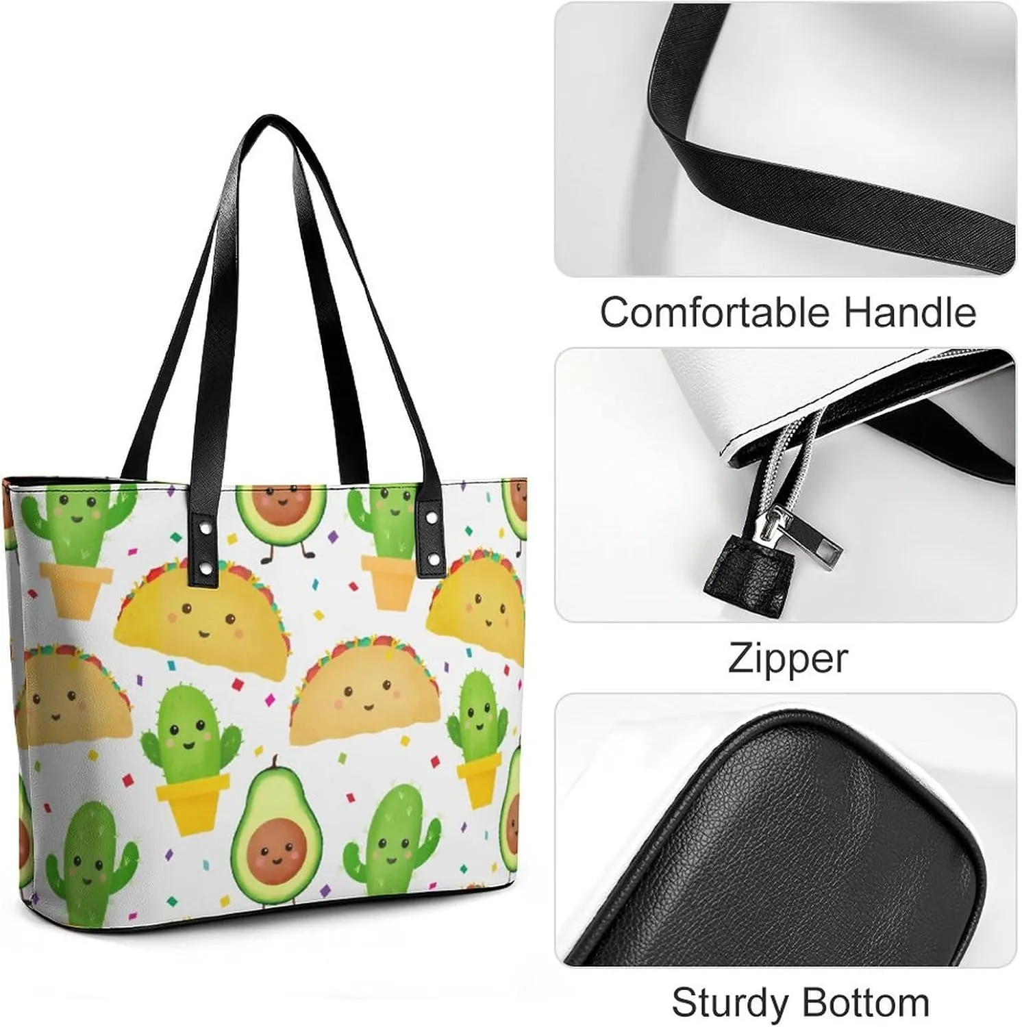 Fall Watercolor Pumpkins Leather Handbag Smooth Wrinkle Resistant Lightweight And Convenient