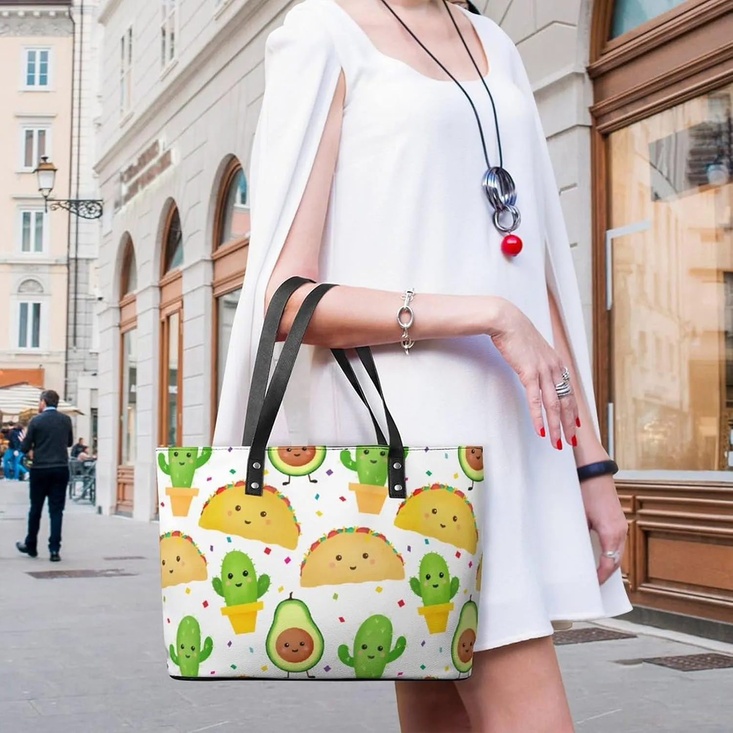 Fall Watercolor Pumpkins Leather Handbag Smooth Wrinkle Resistant Lightweight And Convenient