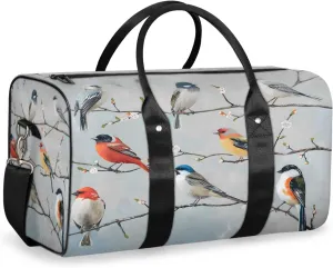 Farmhouse Bird Travel Duffle Bag, Sports Gym Bags for Women Men, Carry On Weekender Overnight Workout Airplane Trips Bag