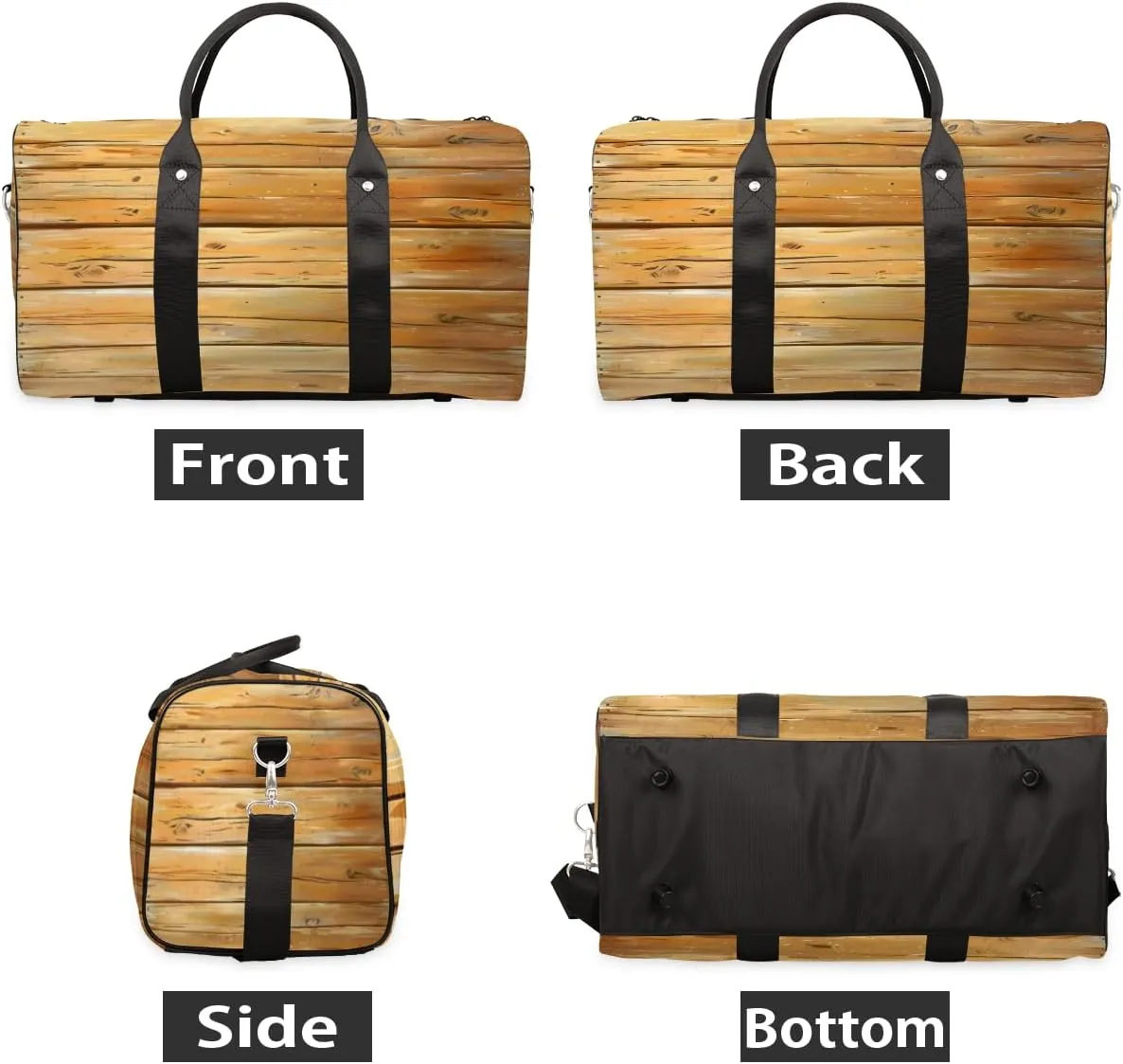 Farmhouse Country Wood Travel Duffle Bag, Sports Gym Bags for Women Men, Carry On Weekender Overnight Workout Airplane Trips Bag