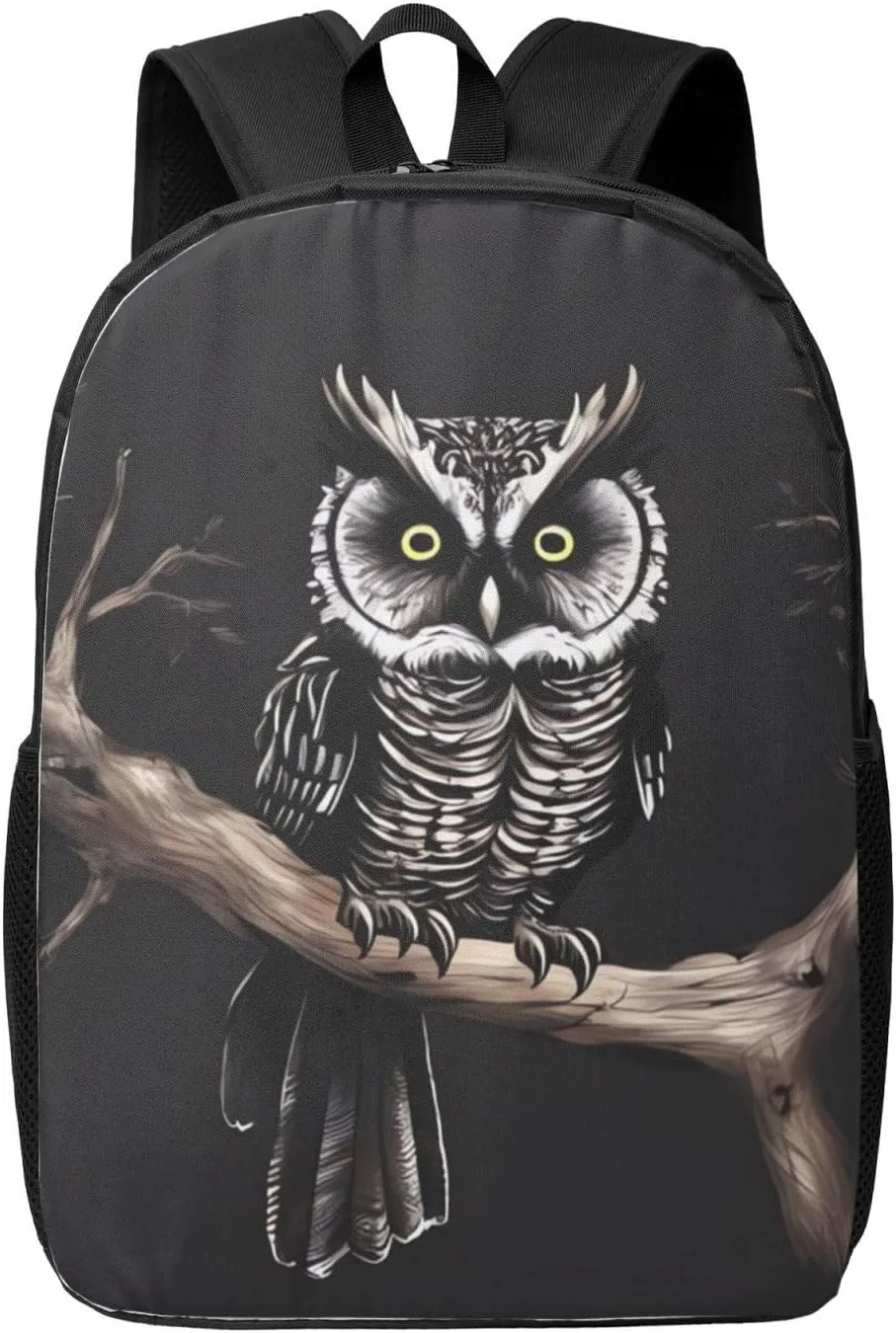 Fashion Backpack 17 Inch Casual Travel Daypack Lightweight Laptop Bags Late Night Owl Laptop Backpacks for Women Men