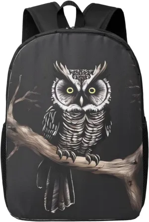 Fashion Backpack 17 Inch Casual Travel Daypack Lightweight Laptop Bags Late Night Owl Laptop Backpacks for Women Men