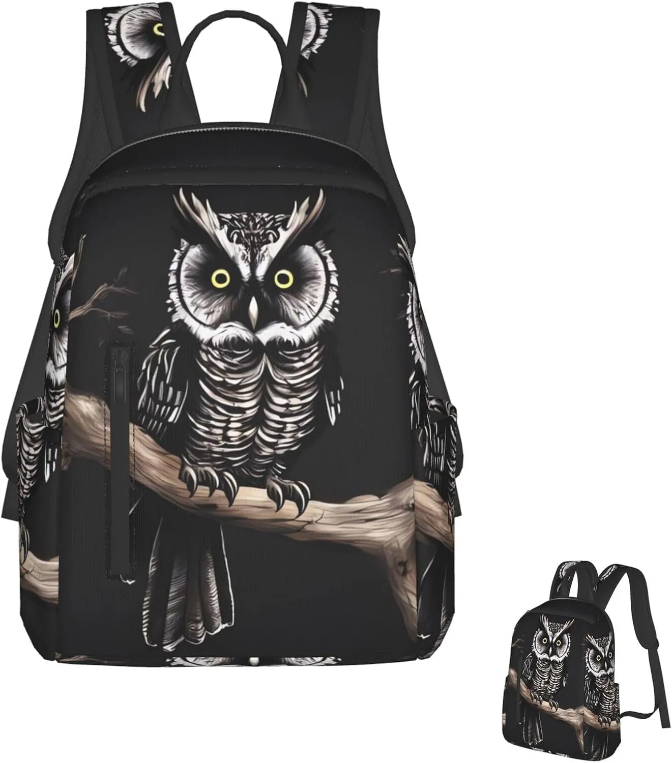 Fashion Backpack Casual Travel Daypack Lightweight Laptop Bags Late Night Owl Laptop Backpacks for Women Men