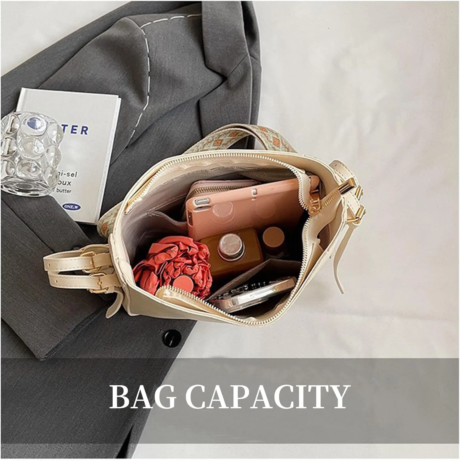 Fashion Crossbody Bags for Women, Retro Shoulder Bag, Wide Shoulder Strap Bag, Suitable for Casual, Shopping, Party