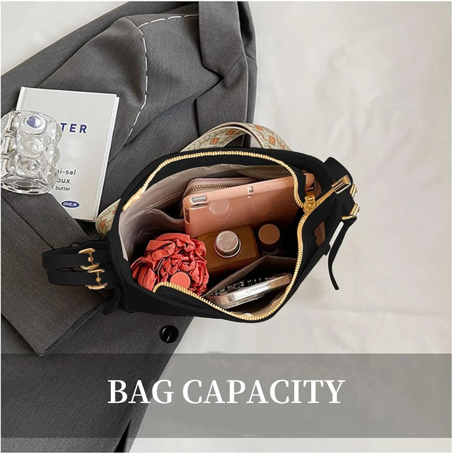 Fashion Crossbody Bags for Women, Retro Shoulder Bag, Wide Shoulder Strap Bag, Suitable for Casual, Shopping, Party