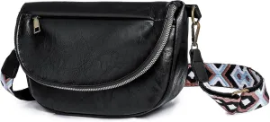 Fashion Crossbody Bags for Women Vegan Leather Quilted Crossbody Purses Shoulder Bag with Wide Strap