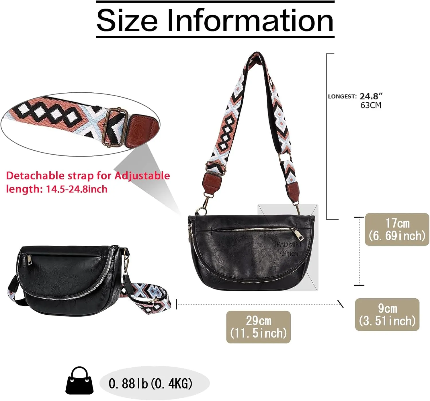 Fashion Crossbody Bags for Women Vegan Leather Quilted Crossbody Purses Shoulder Bag with Wide Strap