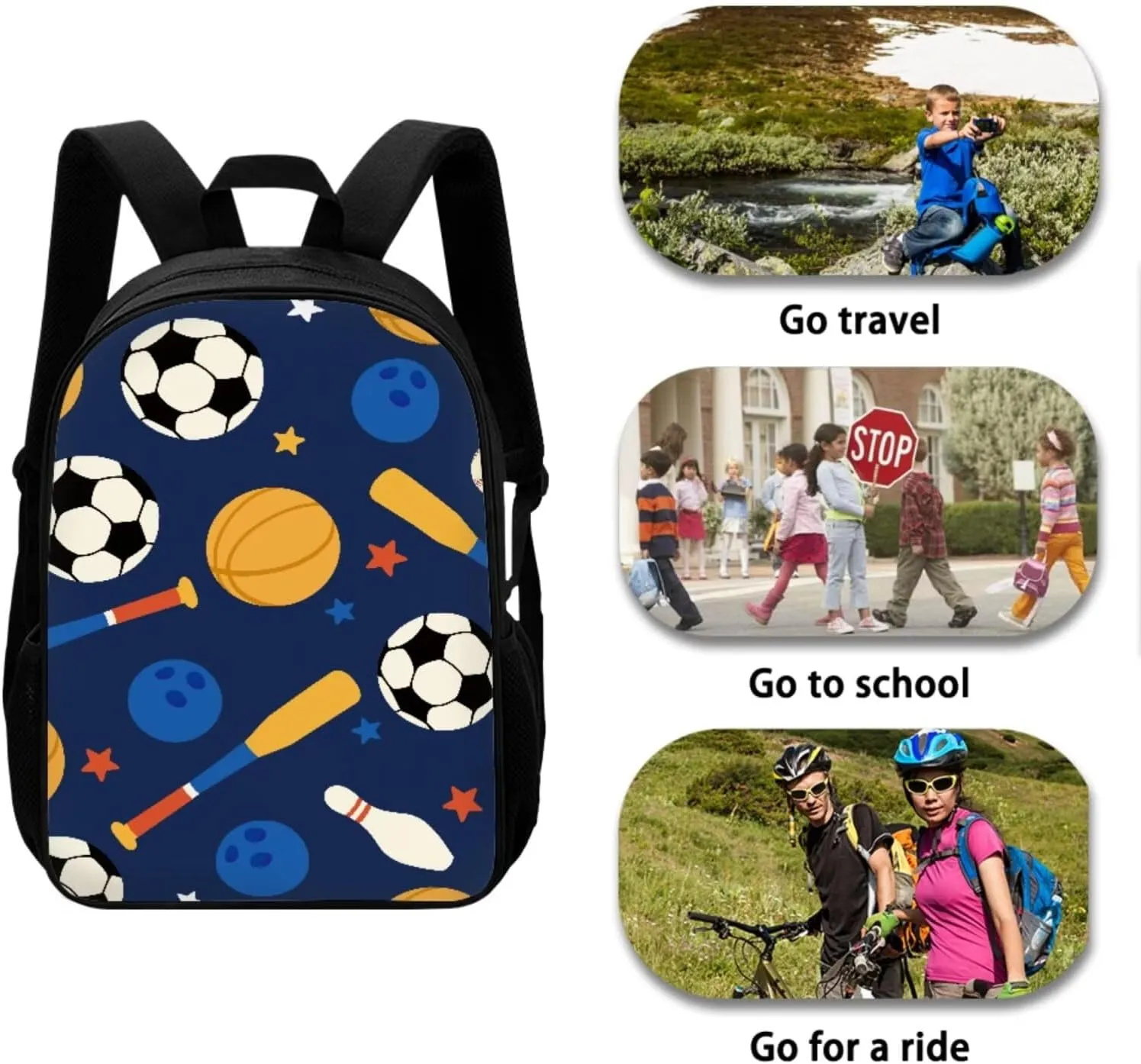 Fashion Kids Backpack Set, 3-Piece School Bag with Lunch Bag & Pencil Case, Waterproof & Sturdy Design Fashion Girls Daypack for School Basketball Design
