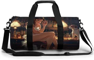 Fashion Lady Bar Restaurant Scottish Terrier Gym Bag Workout Sports Bag Lightweight Tote Duffel Bag Travel Weekender Bag for Women Men
