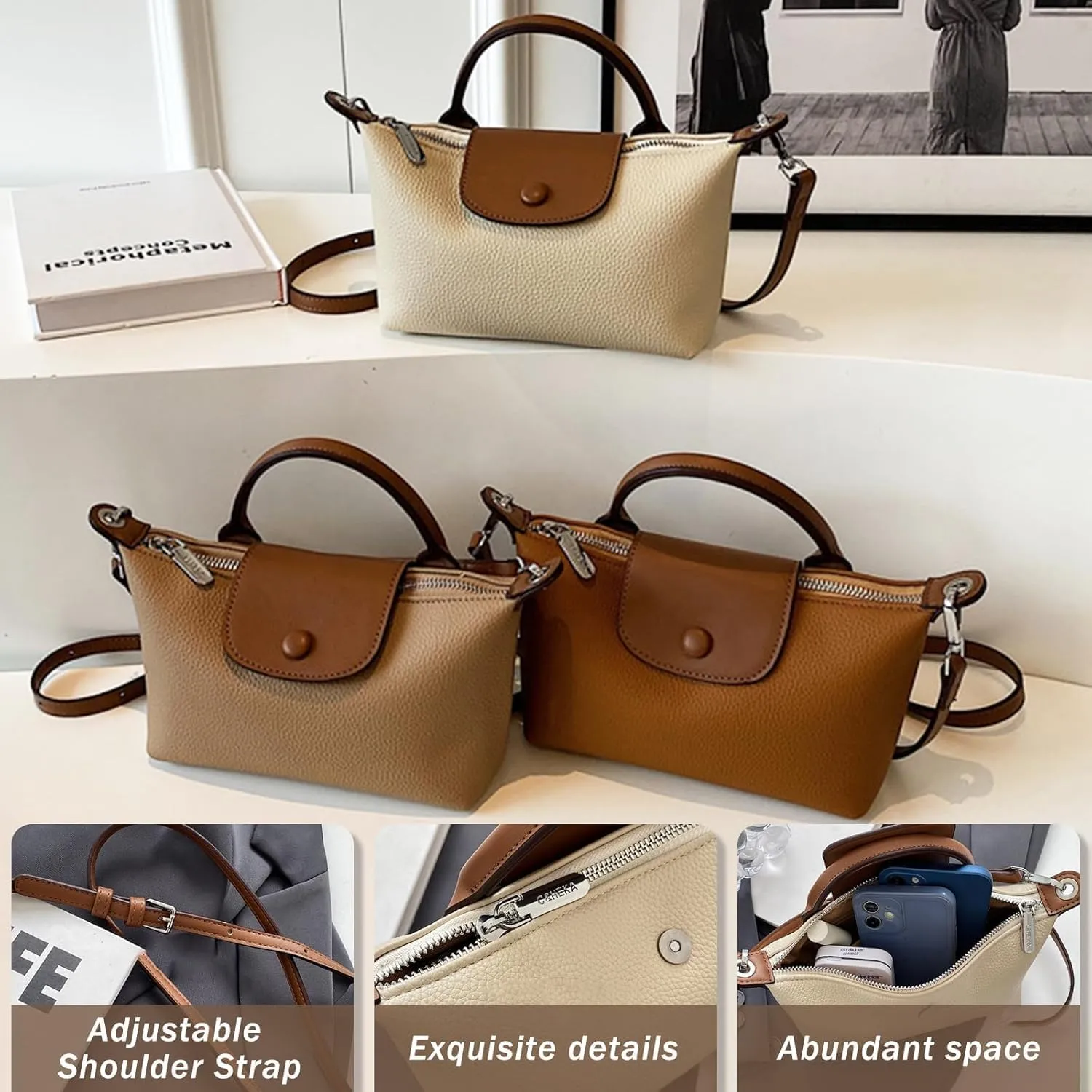 Fashion Mini Crossbody Bags for Women - Mini Handbag Quilted Shoulder Bag,2025 New Shoulder Bags Handbags Purses (Khaki)
