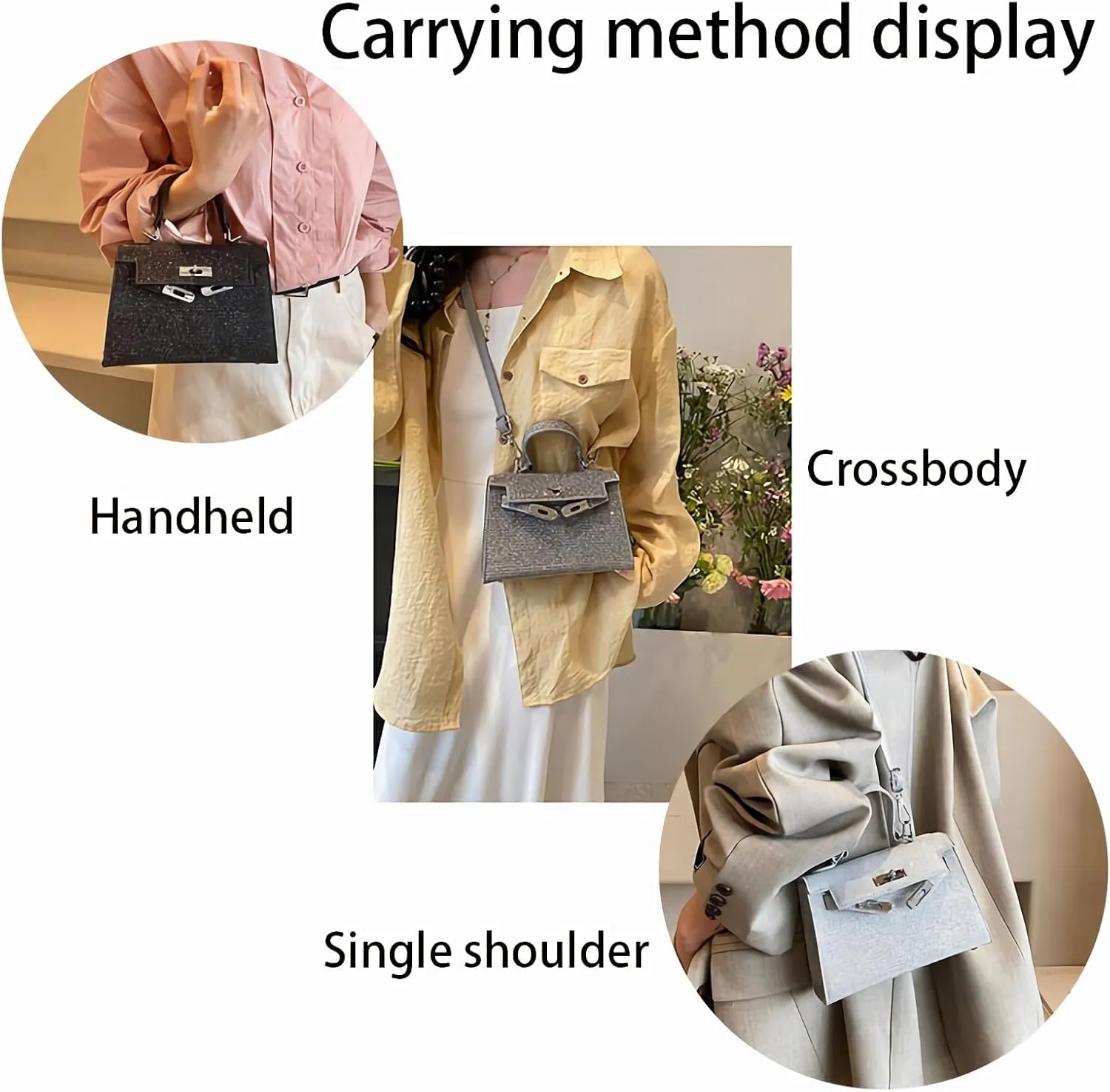 Fashion women's underarm Purses adjustable shoulder straps shoulder bags and crossbody bags shiny handbags