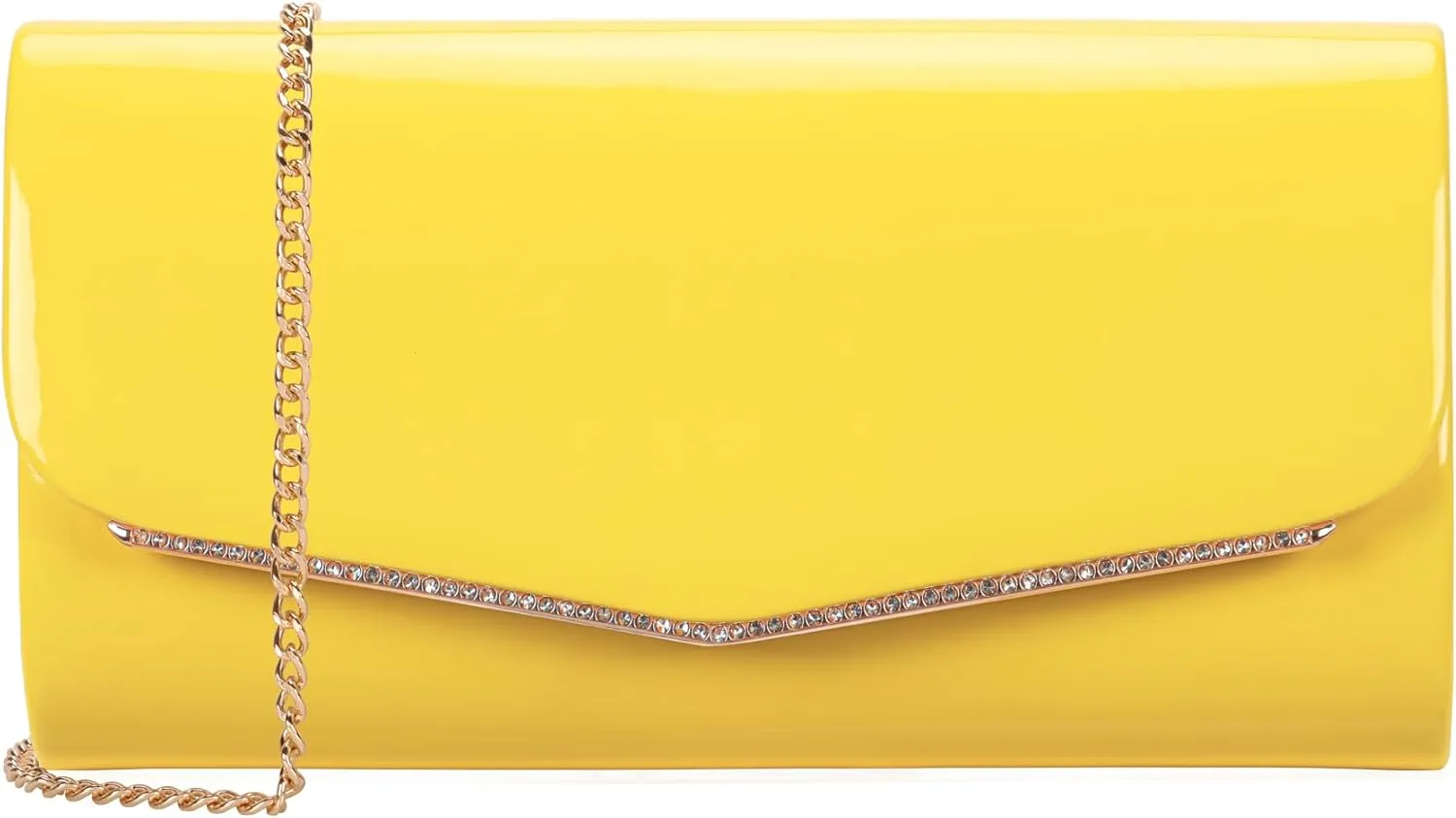 Faux Patent Leather Clutch Bag Women Evening Handbag Envelope Purse for Wedding Prom Party
