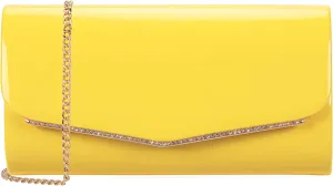 Faux Patent Leather Clutch Bag Women Evening Handbag Envelope Purse for Wedding Prom Party