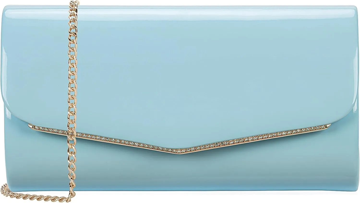 Faux Patent Leather Clutch Bag Women Evening Handbag Envelope Purse for Wedding Prom Party