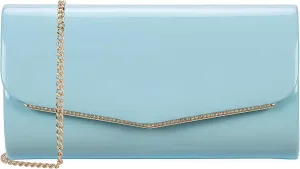 Faux Patent Leather Clutch Bag Women Evening Handbag Envelope Purse for Wedding Prom Party