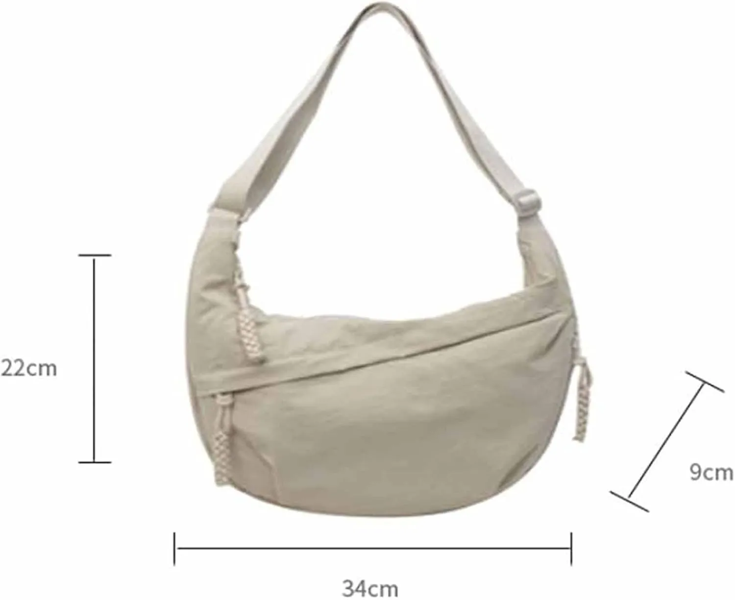 Festivalment Crossbody Bag, Fashion Plain Color Nylon Crossbody Bag, Casual Lightweight Nylon Crossbody Bags for Women