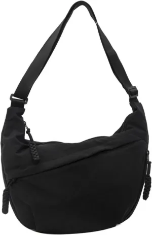Festivalment Crossbody Bag, Fashion Plain Color Nylon Crossbody Bag, Cute Multi Pocket Sling Crescent Travel Size Purse