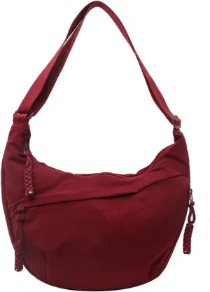 Festivalment Crossbody Bag, Fashion Plain Color Nylon Crossbody Bag, Nylon Messenger Bag Large Capacity Crossbody