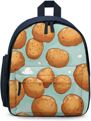 Fired Potato Balls Cute Backpack Small Daily Daypack Travel Shoulder Bag with Adjustable Strap Graphic Print