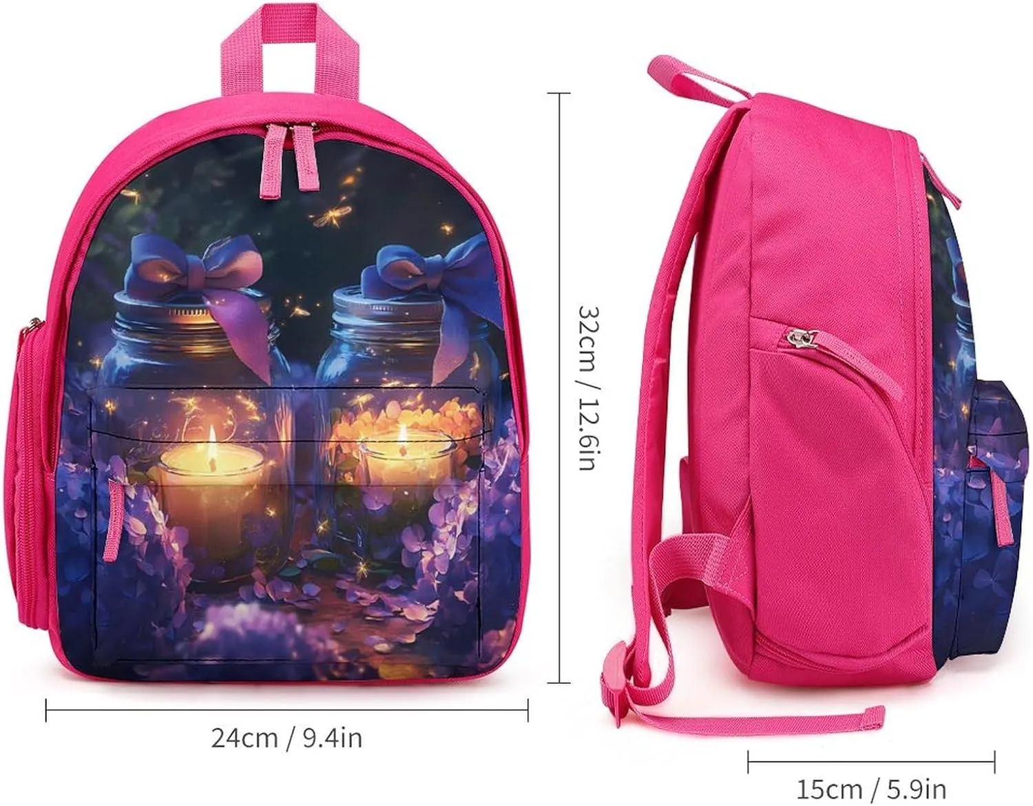 Fireflies Jar Backpack Small Shoulder Bag Travel Bag Casual Daybacks Handbags One Size
