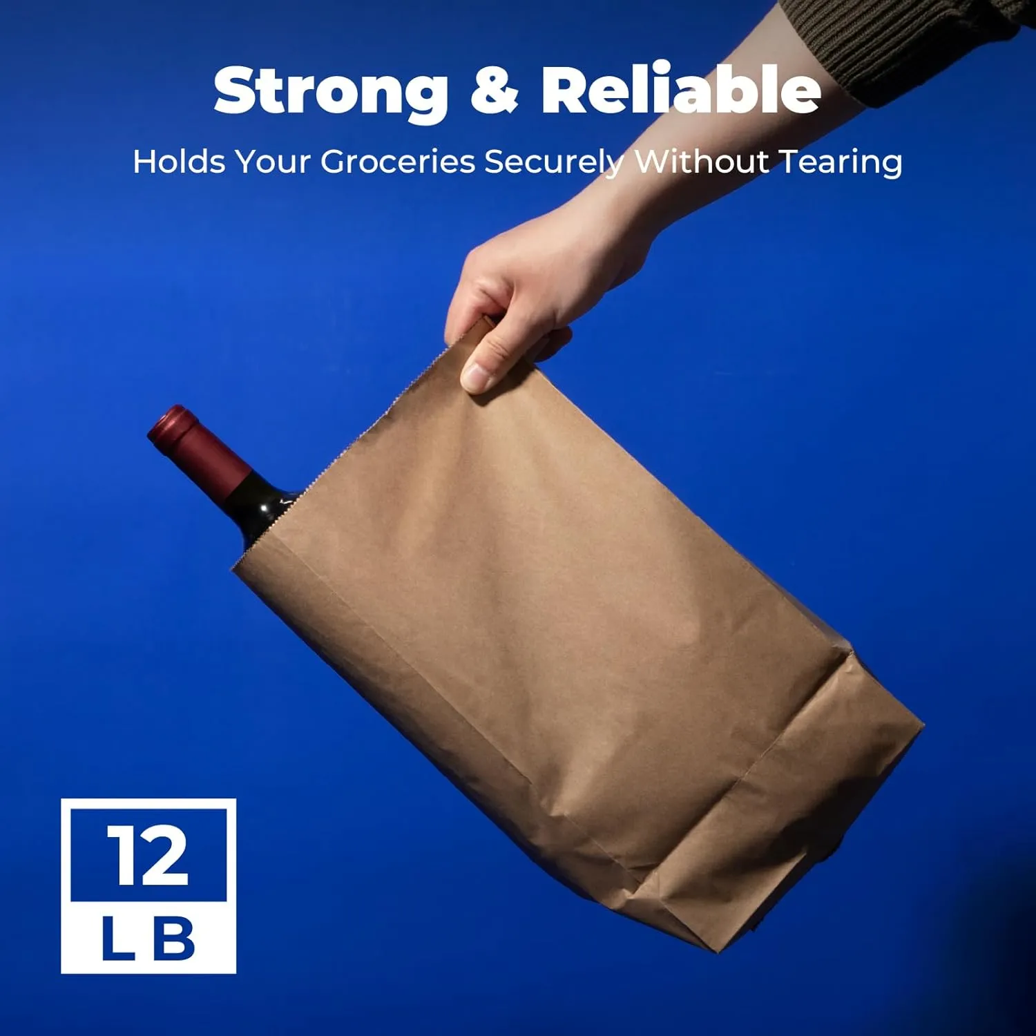 Fit Meal Prep 150 Pack 12 lb Brown Paper Lunch Bags, 13 x 7 x 4.5" Durable Paper Bags Bulk for Packing, Delivery, Take Out, Grocery, Retail Shopping, Premium Kraft Sack for Snacks, Bakery