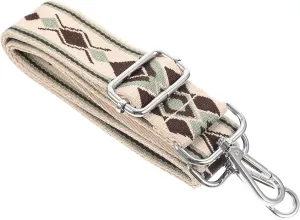 FIXOSHEE Adjustable Cross Body Bag Shoulder Strap Ethnic Style Wide Strap with Buckles Lightweight Durable for Women Replacement for Handbags and Clutches Stylish with Clips