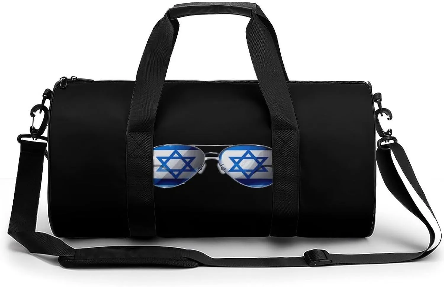 Flag Israel Glasses Gym Bag Lightweight Duffel Bag Workout Bag Overnight Backpack Travel Bags for Men Women