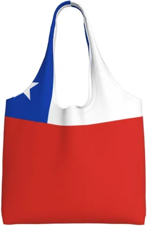 Flag of Chile Printed canvas bag-suitable for shopping bags, fashionable women's bags