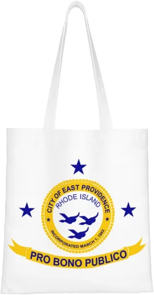 Flag Of East Providence, Rhode Island Tote Bag for Women Canvas Shopping Bags Reusable Large Capacity Casual Shoulder Handbags Grocery Bags DIY Gift Bags
