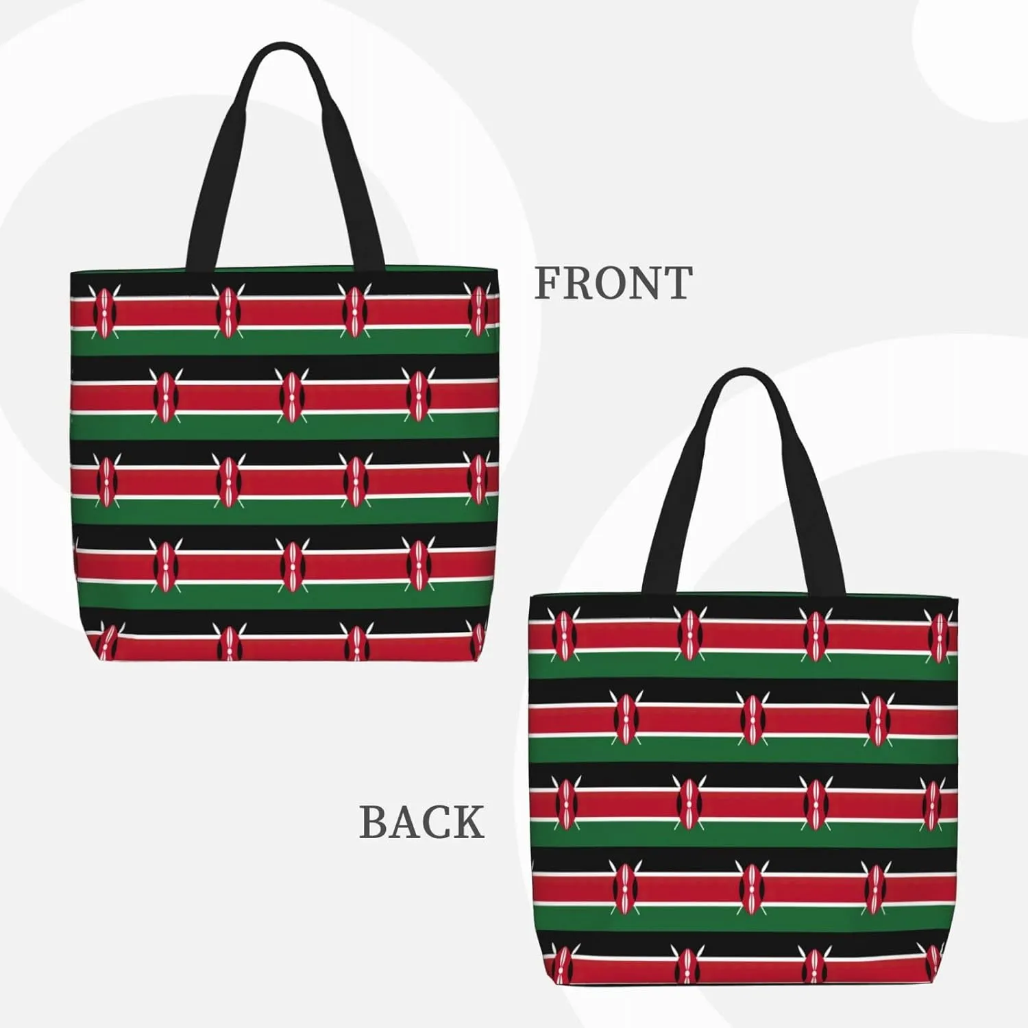 Flag Of Kenya Tote Bags For Women Polyester Tote Purse With Pockets Top Handle Satchel Bags For Work