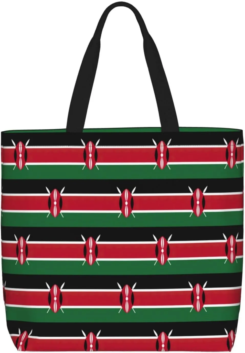 Flag Of Kenya Tote Bags For Women Polyester Tote Purse With Pockets Top Handle Satchel Bags For Work