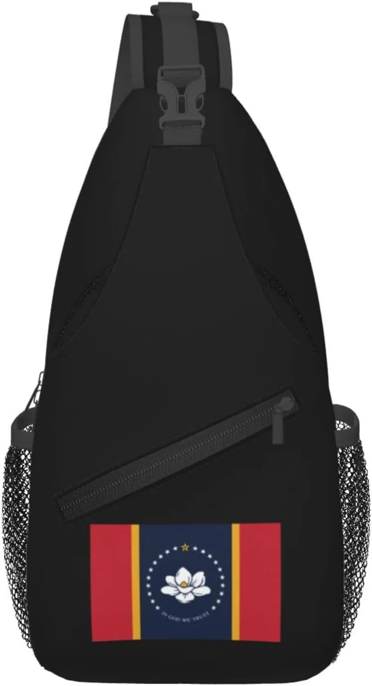Flag of Mississippi Crossbody Bags For Women Men Chest Backpack Gym Shoulder Bag Travel Outdoor Sports Casual Crossbody Bags