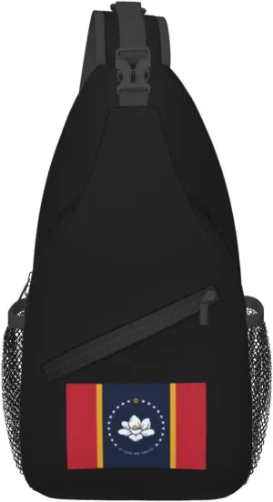 Flag of Mississippi Crossbody Bags For Women Men Chest Backpack Gym Shoulder Bag Travel Outdoor Sports Casual Crossbody Bags