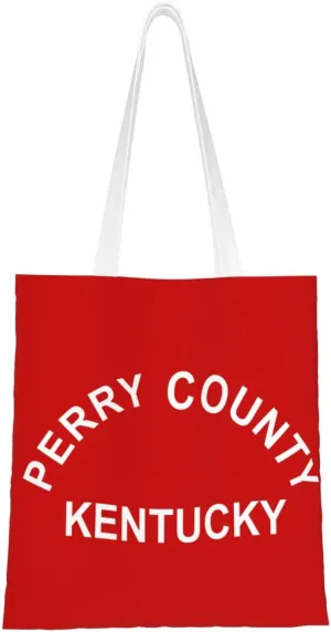 Flag Of Perry County, Kentucky Tote Bag for Women Canvas Shopping Bags Reusable Large Capacity Casual Shoulder Handbags Grocery Bags DIY Gift Bags