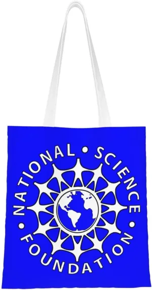 Flag of the National Science Foundation Tote Bag for Women Canvas Shopping Bags Reusable Large Capacity Casual Shoulder Handbags Grocery Bags DIY Gift Bags