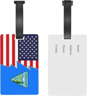 Flag of The United States Bureau of Land Management and America Luggage Tags for Suitcases Travel Tags ID Labels for Women Men Travel Bag Luggage Accessories