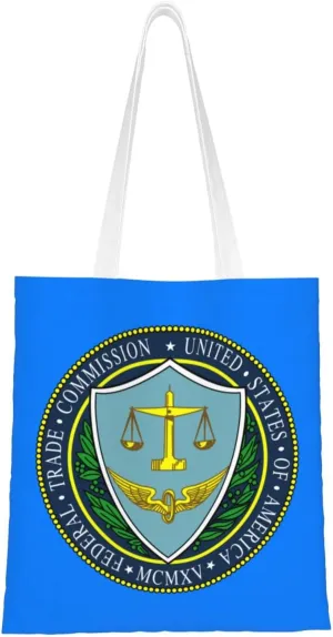 Flag of the United States Federal Trade Commission Tote Bag for Women Canvas Shopping Bags Reusable Large Capacity Casual Shoulder Handbags Grocery Bags DIY Gift Bags