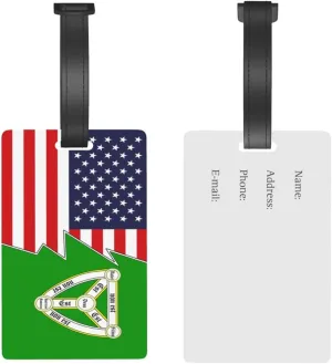 Flag of Trinity Parish, Jersey and America Luggage Tags for Suitcases Travel Tags ID Labels for Women Men Travel Bag Luggage Accessories