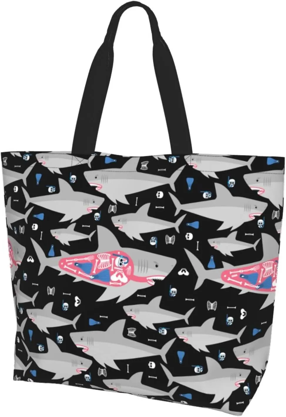 Flame Hockey Puck Women's Tote Bag Large Capacity Single Shoulder Bags Handbag for Shopping Work