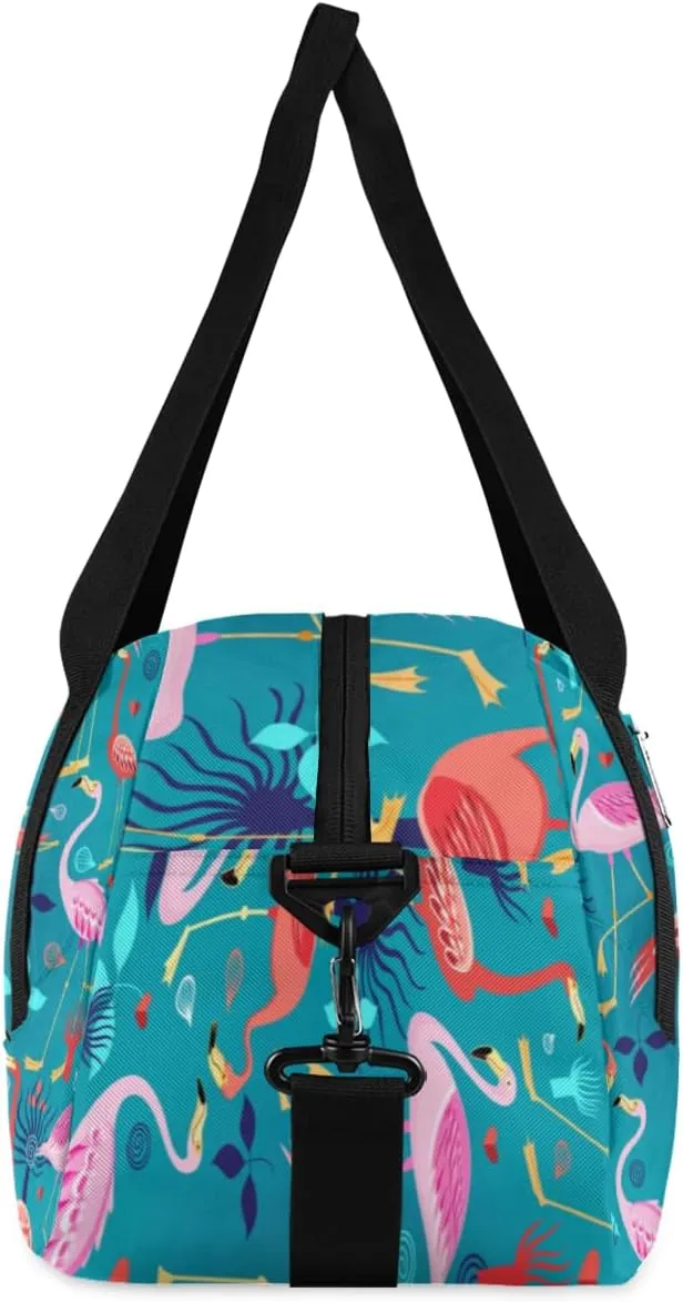 Flamingo Love Heart Gym Bag, Duffle Bag, Weekender Bag, Duffel Bag, Overnight Bag, Travel Duffel Bag, Dance Bag, Tote Bag, Beach Bag, Pool Bag, Gym Duffle Bag, Carry on Bag