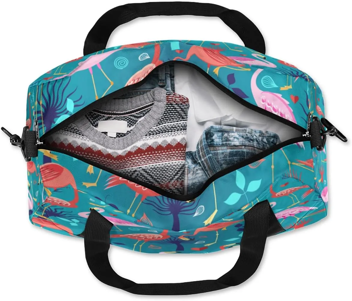 Flamingo Love Heart Gym Bag, Duffle Bag, Weekender Bag, Duffel Bag, Overnight Bag, Travel Duffel Bag, Dance Bag, Tote Bag, Beach Bag, Pool Bag, Gym Duffle Bag, Carry on Bag