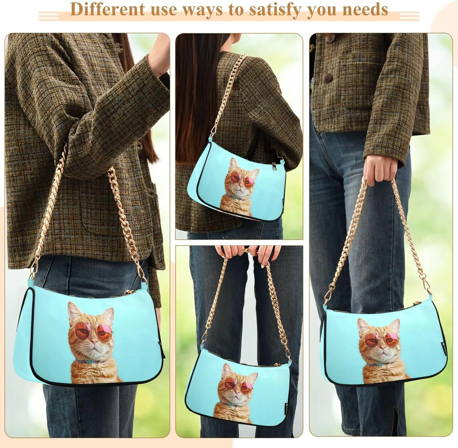 Flamingos Beach Watercolor Women Purse Hobo Party Purses Womens Evening Handbag Chain Ladies Shoulder Bag