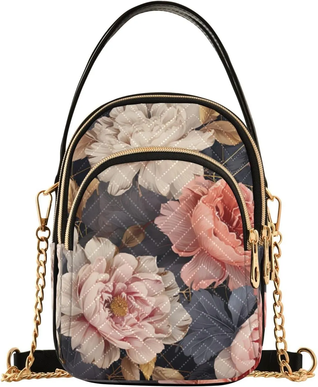 Floral Abstract Geometric Women s Crossbody Handbags, Shoulder Purses for Women Crossbody, Fall Crossbody Purse