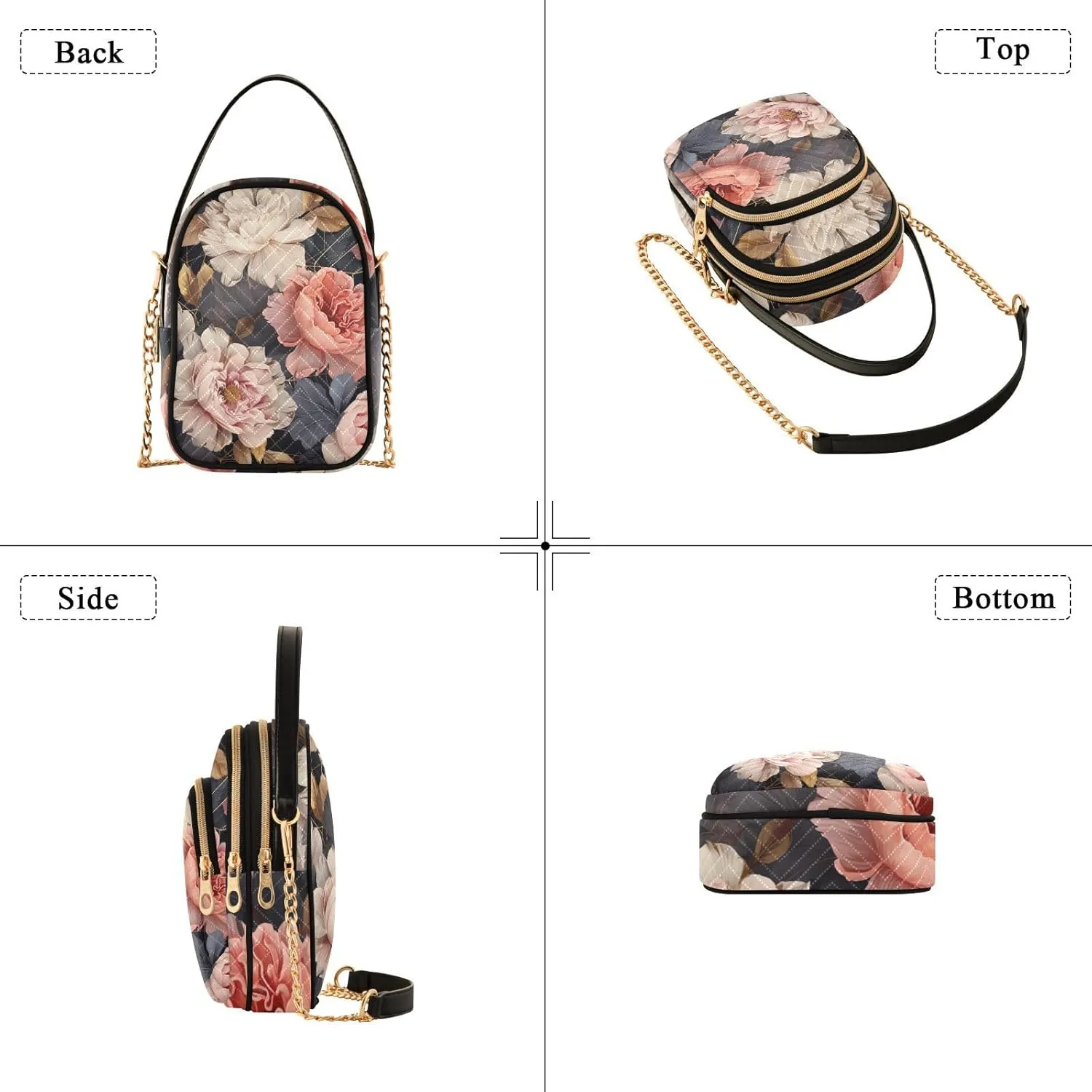Floral Abstract Geometric Women s Crossbody Handbags, Shoulder Purses for Women Crossbody, Fall Crossbody Purse