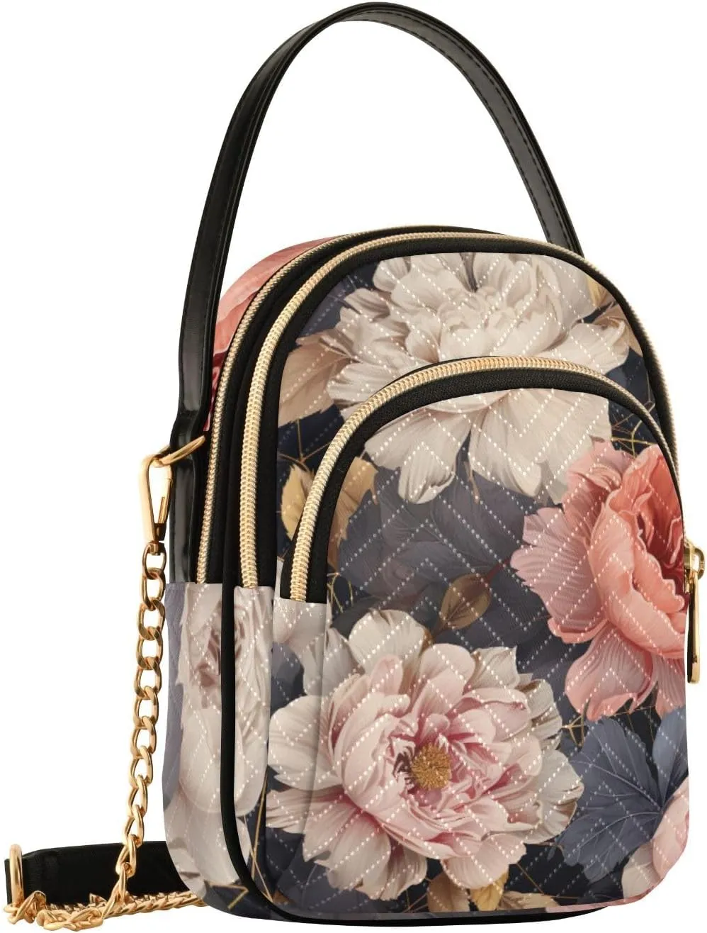 Floral Abstract Geometric Women s Crossbody Handbags, Shoulder Purses for Women Crossbody, Fall Crossbody Purse