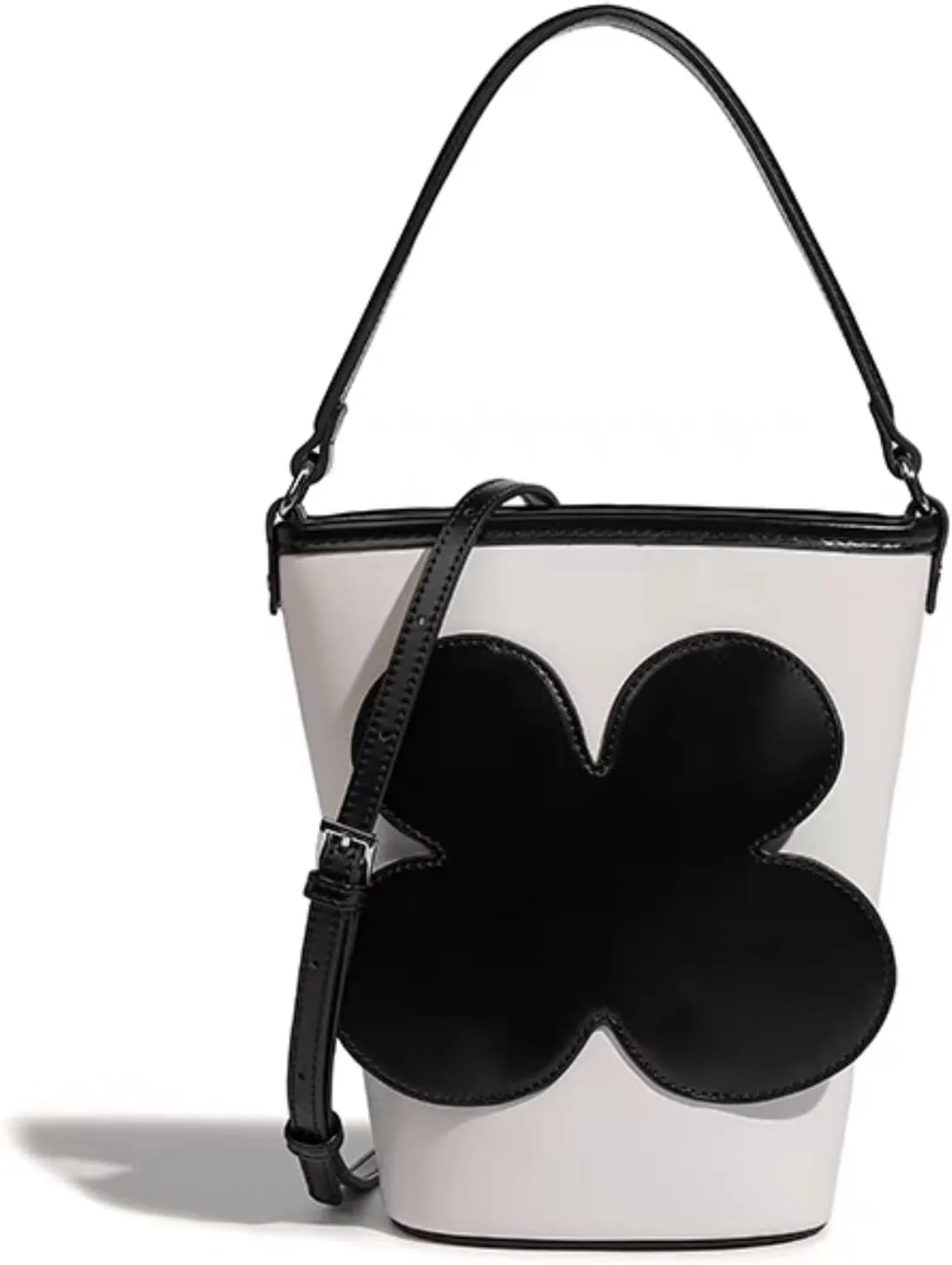 Floral Crossbody Bag for Women, Flower PU Leather Handbag Clutch with Adjustable Strap