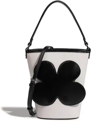 Floral Crossbody Bag for Women, Flower PU Leather Handbag Clutch with Adjustable Strap