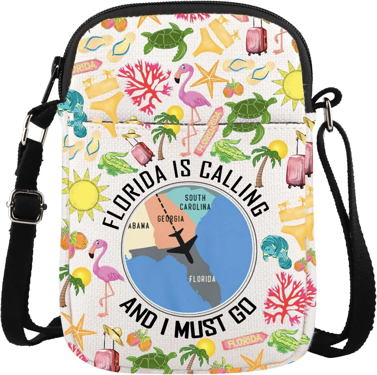 Florida Vacation Gift Florida Travel Gift Florida Map Gift Florida Is Calling And I Must Go Crossbody Bag