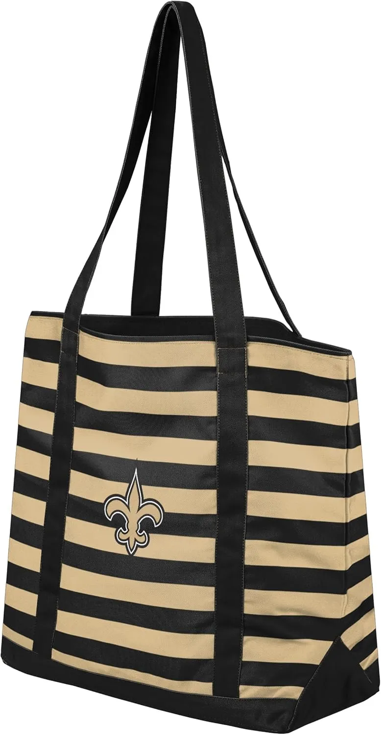 FOCO NFL Team Logo Stripe Canvas Tote Bag