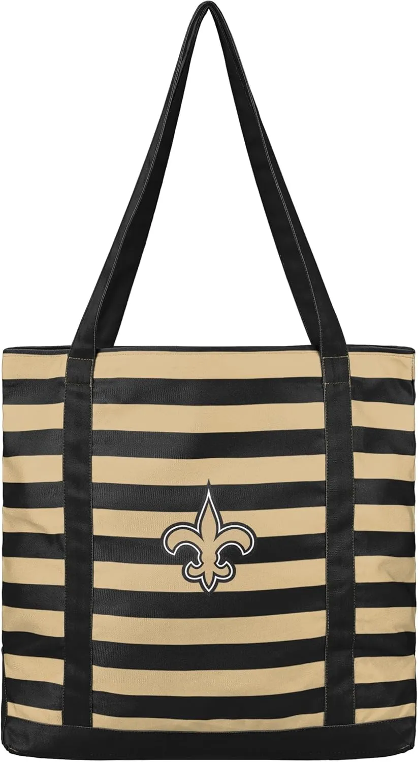 FOCO NFL Team Logo Stripe Canvas Tote Bag